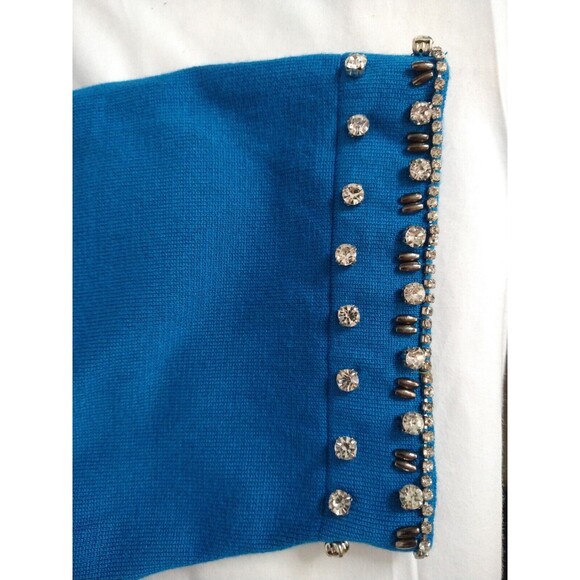 The Limited 3X Beaded Blue top NWT Flaw Snags *See Pics Dressy Cocktail Party - Picture 12 of 14